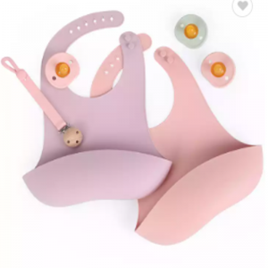 아기 턱받이 실리콘 턱받이 조절 가능한 방수 식탁 식품 등급 턱받이